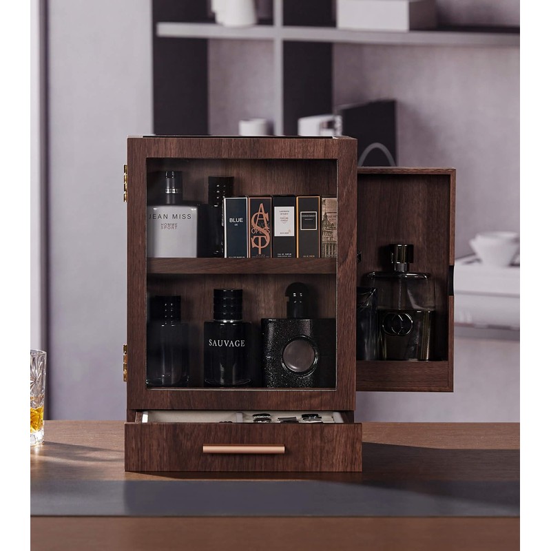Homde Cologne Storage Organizer with Drawer - Men's Cologne Holder