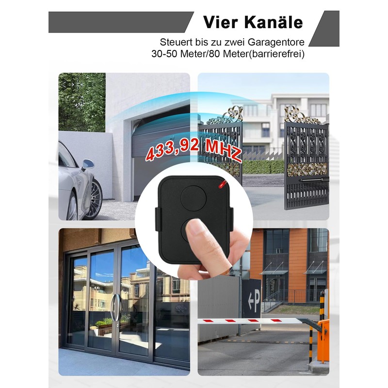 Effdrdfs Garage Door Opener Remote Control, 433.92 MHz Handheld Transmitter,