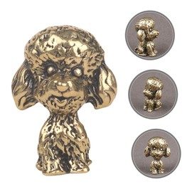 ABOOFAN Brass Dog Figurine Vintage Indoor Desktop Decor Elegant Collectible Artwork Space Saving Brass Craft Ornament for Home Office Unique Decorative Statue for Pet Lovers