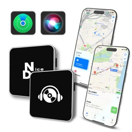 Ultra-Mini Air Tag Rechargeable Key Finder (iOS Only) Smart Bluetooth GPS Tracker for Keys, Luggage, Backpack Works with Apple Find My (Apple MFi Certified) IP65 Waterproof -2 Pcs