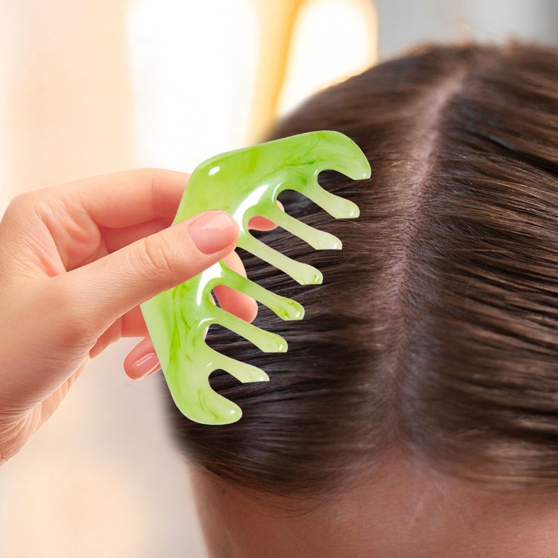1 Jade Eye Mask and 1 Scraping Comb, Reusable Eye