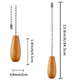 Ceiling Fan Chain Pulls Decorative Extension 12 Inches Wood Color Wooden Pull Chain Fan Pulls Set Ornaments For Ceiling Light Lamp Fan Chain (Nickel) 4 Pack