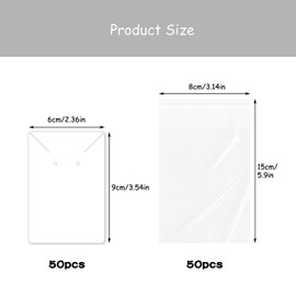 Rumyve Earrings Display Card,50 pcs of Jewelry Set Display Card,DIY Jewelry Accessories Card Necklace Earrings Bracelet Display(White)