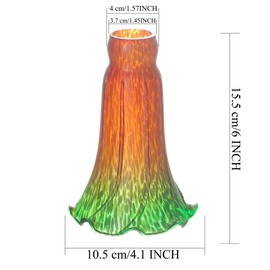 ANYONGLU Lily Lampshade Only Brown Blue Tulip Flower Glass Lamp Shade Replacement Tiffany Style Lily Table Floor Lampshade Replacement