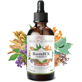 Phoenix der Lebenskraft BorrelEx Lebenselixier - Hochkonzentriertes Kräuterelexier nach dem Buhner Protokoll - 10 verschiedene Kräuter im 1:1 Extrakt - u.a. Cordyceps, Baikal, Süßholz, Ashwagandha
