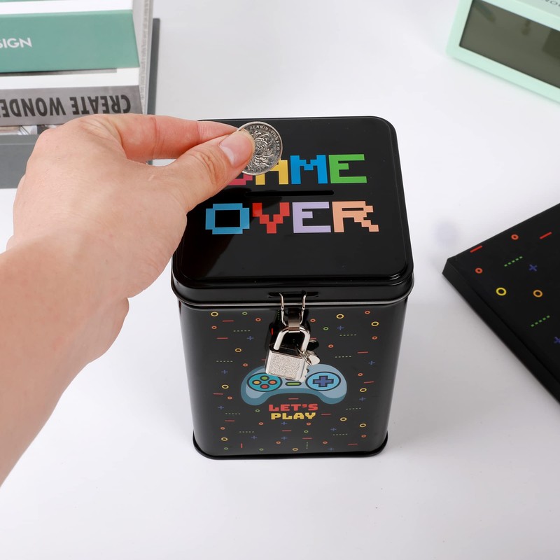I-TOTAL® Funny Money Box with Padlock and Keys, Metal Money