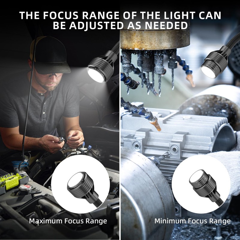Magnetic Work Light,Three-ColorTemperature,1320 Lumen 120v FlexibleGooseneck Work Light with Adjustable