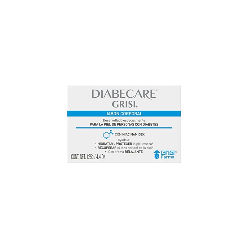 Grisi - Diabecare, Jabón Corporal para Piel Diabética, Niacinamidex, 125