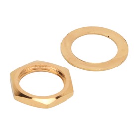 Guitar Nuts and Washers, G3/8 Female Thread Guitar Jack Nut Washer Kit Metal Guitar Input Output Jack Socket Nuts, Jack Socket Nut with Washer for Electric Guitar, Electric Bass