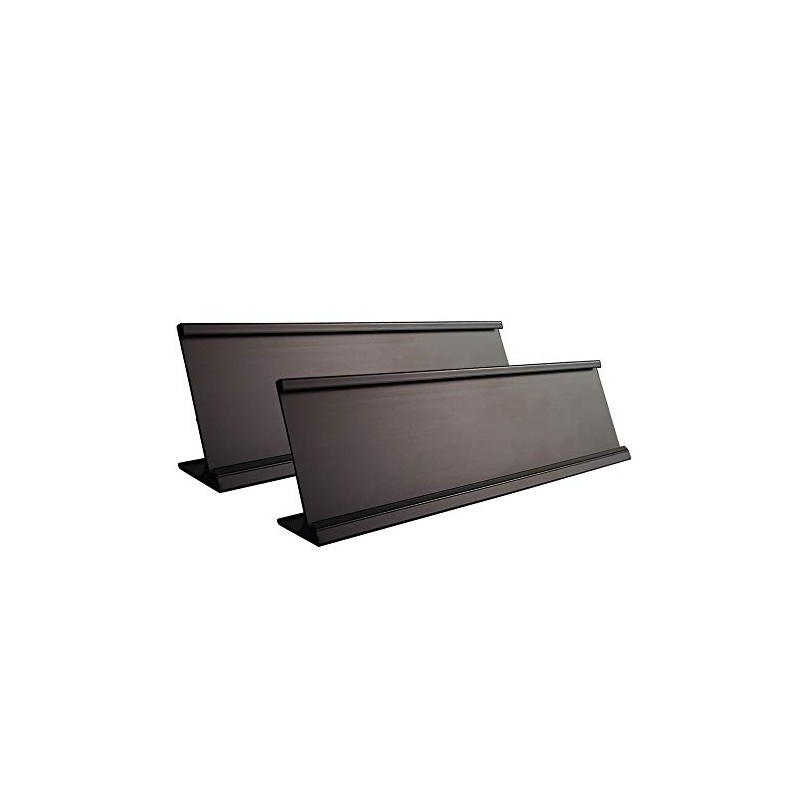 2" x 8" Nameplate Desktop Holder 2 Pack (Black)