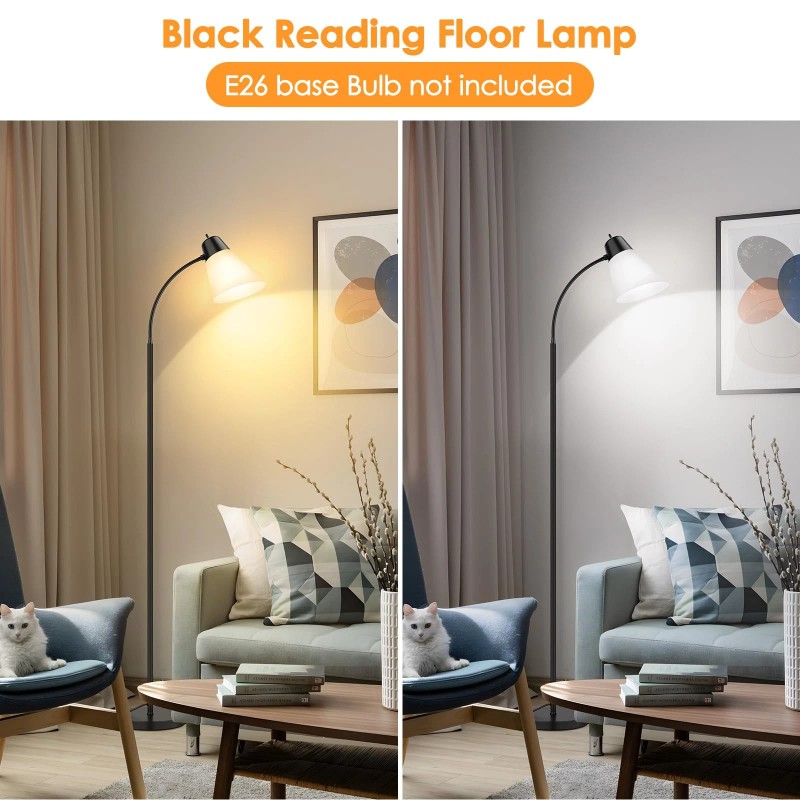 Coucrek Floor Lamp for Living Room, Adjustable Gooseneck Standing with