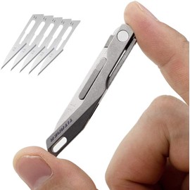 TITANER Titanium EDC Folding Pocket Knife Scalpel Knife Micro Utility Knife with Replaceable Blade (Falcon 1.0)