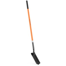 Trench Shovel for Digging, 4-Inch Trenching Spade with Orange Fiberglass Handle, Narrow Trenching Shovel for Digging, Gardening, and Landscaping, 56 inches