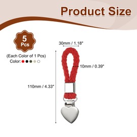 PATIKIL 5 Pcs Hanging Tea Towel Clips, 1.2" Width Braided Cotton Loop Towel Clip with Silver Metal Clamp for Kitchen Bathroom RVs Camping Hanging Organize Tool, Multicolor