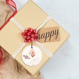 Trend Setters Marilyn Monroe - White Fur - Starfire Prints Hanging Glass – Light Catching Hanging Décor – Ideal for Gifting and Collecting