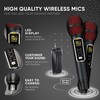 MASINGO 2 Wireless Karaoke Microphones with Integrated Bluetooth Receiver -