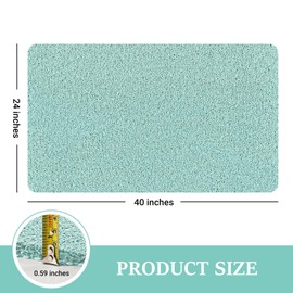 LuxStep Shower Mat Bathtub Mat,40x24 inch, Non-Slip Bath Mat with Drain, Quick Drying PVC Loofah Bathmat for Tub,Shower,Bathroom,Green