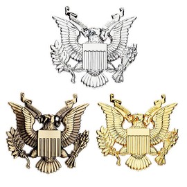 1x US Army Emblem US Military Army Badge US Army Decal Military Army Sticker for Universal Pickup and Car Metal (Silver)