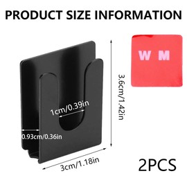 ZBJBinCH 2 Pcs CB Mic Holder Car Microphone Holder Black Metal Mobile Radio Microphone Hanger, Gear Keeper CB Mic Holder with Tape Backing, Suitable for cars home and offices