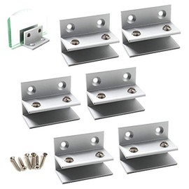 F Shape Glass Clamp Aluminium Alloy Glass Support Bracket Fit for 5-10mm Glass Thickness Come with Screws (Pack of 6)