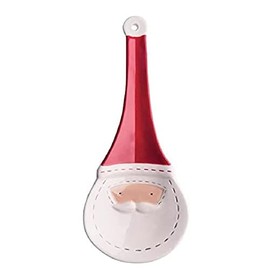 Excelsa Xmas Country Style Posamestolo, Ceramica, Bianco/Rosso
