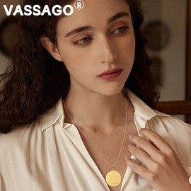 VASSAGO Solomon Necklace for Women Men Stainless Steel Pentagram Talisman King Solomon Magic Amulet Jewelry Gift, Stainless Steel