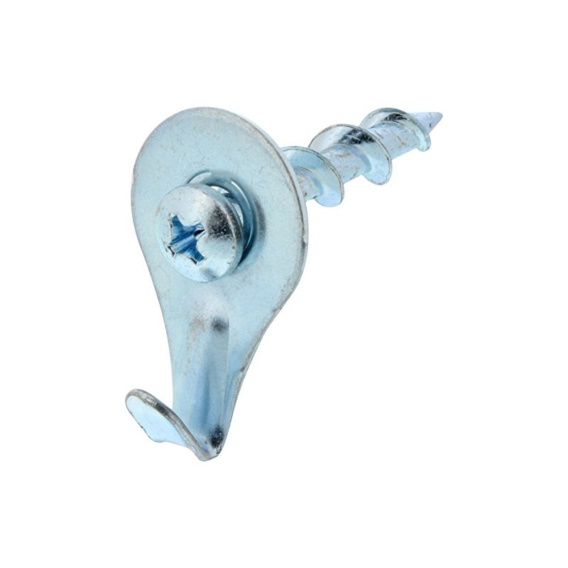 Hillman 122362 Self-Drilling Chrome Wall Dogs with Picture Hanging Hook,