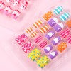 KESYOO Kids' Press, Nail Shorts, Set of 4 Boxes, Fake