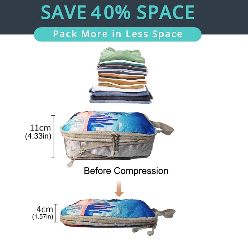 Compression Packing Cubes,5 Pcs Travel Packing Cubes Set,Lumobrilla Travel Organisers