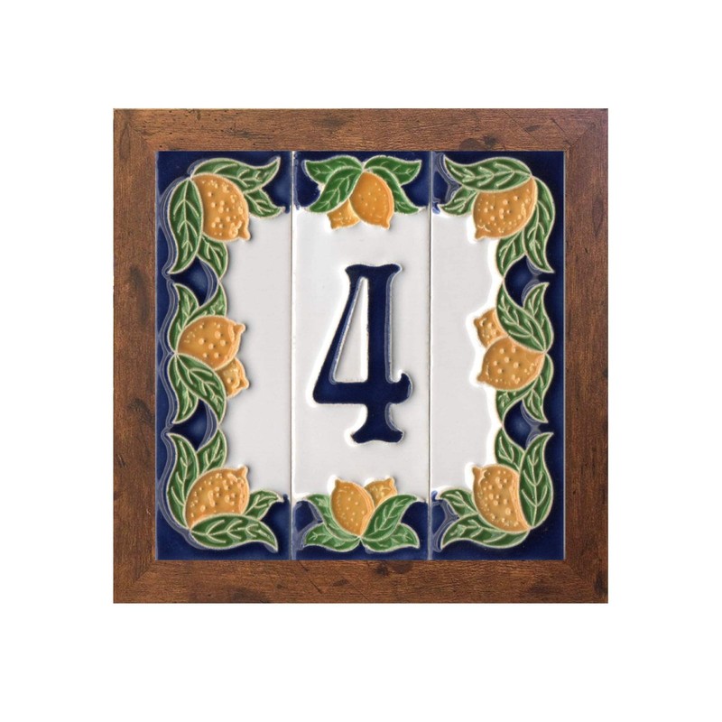 Italian Ceramic Numbers & Letters - Lemon Design - Tile