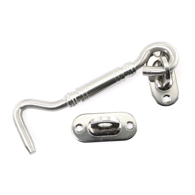 RLECS 4 Inch Cabin Lock Hook Eye Door Latch Stainless
