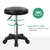 FURWOO Round Swivel Stool with Wheels PU Leahter Rolling Stool