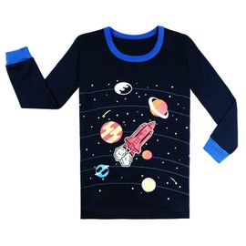 Arziliyy Boys Pajamas Set 100% Cotton Kis Pjs Long Sleeve Toddler Sleepwear 3-10 Years Old Children Cloths (3T, 7-Star)