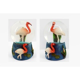 Cornelißen Glitter Ball Flamingo Double Animal Snow Miniature Shaker Glass Ball