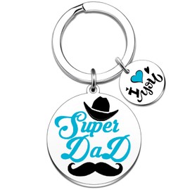 Wrpixe Super Dad Gifts Dad Birthday Gift from Daughter Son Funny Daddy Keychain Daddy Gifts for Men Dads Cool Father Gift for Papa Christmas Valentines Father Day Presents for Him Stocking Stuffers