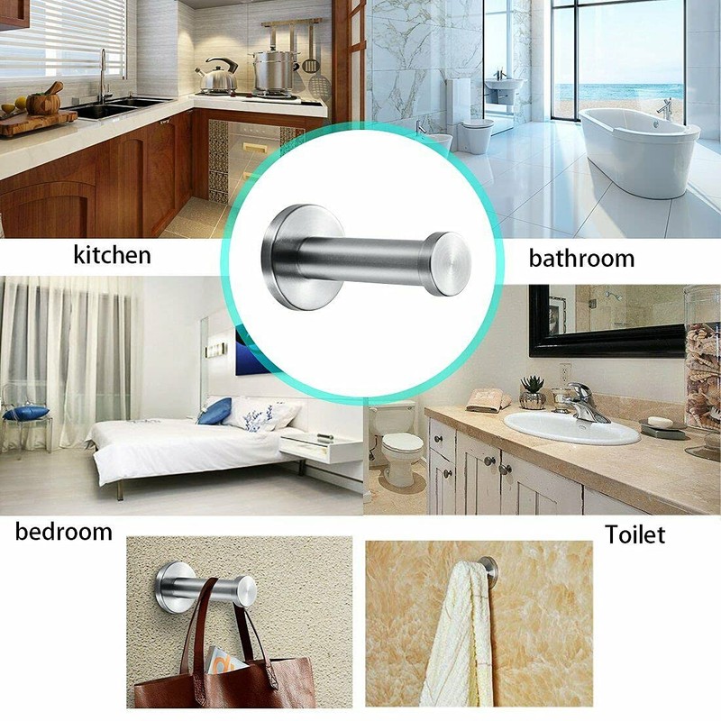 Bohaner Towel Robe Coat Hook Holder Hanger Hooks Stainless Steel