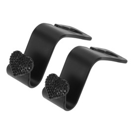 INFINAUTO Auto-Sitz-Kopfstützenhaken Innenzubehör für die meisten Autos, SUVs, LKW Auto-Sitz-Rücken-Organizer-Haken Kunststoff Strass Schwarz 6,1 cm x 3,2 cm