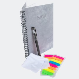 Smart Digital Notebook with Erasable Pen, 2 Sets of Markers and Microfibre Cloth. Digital Notepad. Reusable Notebook. Electronic Pocket Calendar Book A5