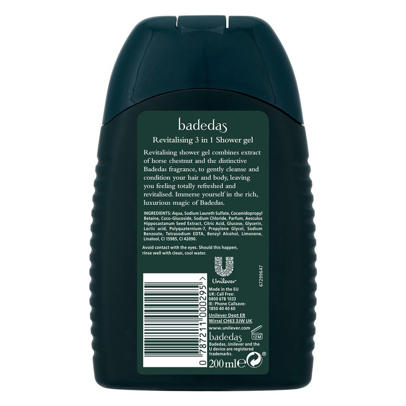 Badedas Badedas Revitalising Shower Gel, Shampoo & Conditioner 200ml (PACK