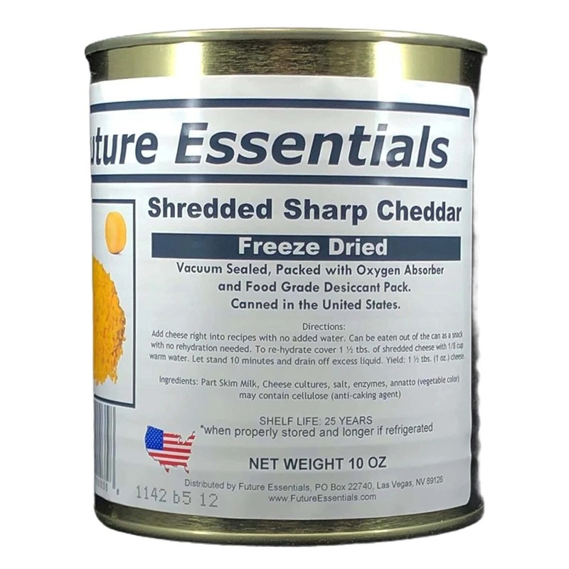 Future Essentials Freeze Dried Sharp Cheddar Cheese Long Storage Emergency