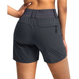 Viodia Pantalones Cortos De Golf para Senderismo De 5 "con Bolsillos, Pantalones Cortos Tipo Cargo Elásticos De Cintura Alta para Caminar Informal En Verano, Gris Acero