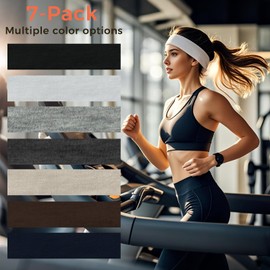 7-Pack Headbands for Women Non-Slip with Soft Stretchable Fabric Stylish Sports Hair Bands for Women's Hair Suitable for Yoga Cycling Tennis and Outdoor Running(7 Pack, Multicolor-02)