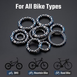 30 Pcs Bike Ball Bearings with Fixed Cages, 10 Sizes Bicycle Bearing Assortment Kit (4mm to 8mm / 1/6" to 1/3") for BMX, Mountain, Road Bike Repair & Maintenance