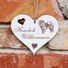Herzlich Willkommen Sign, Chow Chow, Decorative Heart, Wooden Welcome Sign,