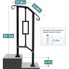 LMRSTOO Black Outdoor Handrails - Heavy Duty Double Post Railing