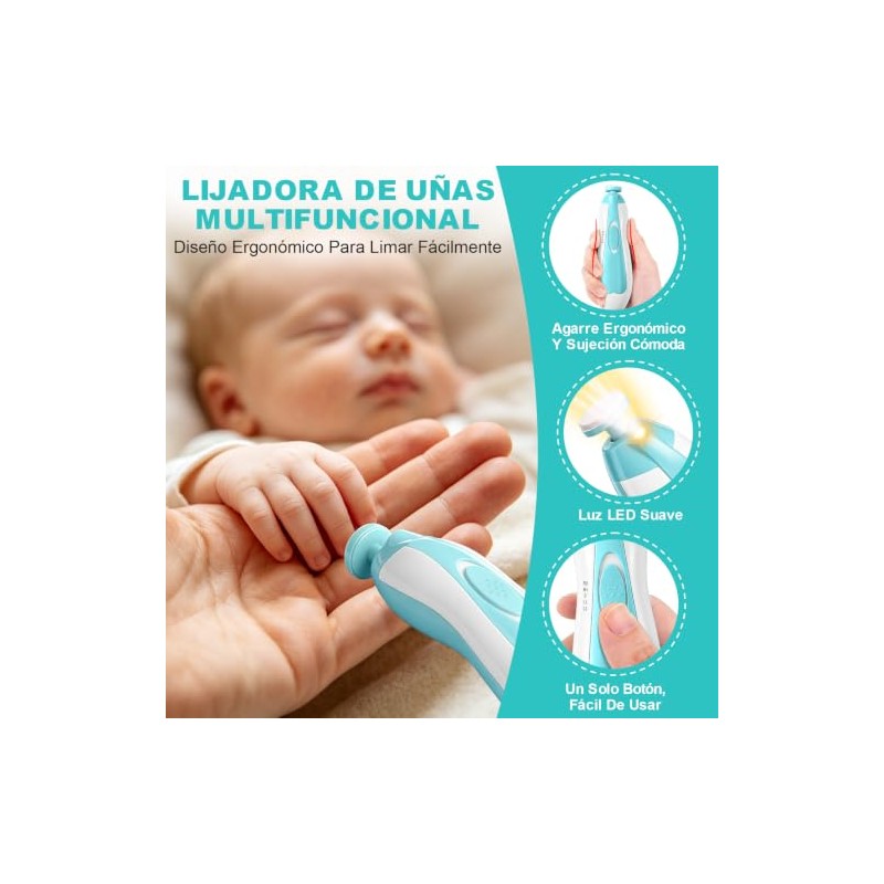 AXIDUN-Lima de uñas para bebé, Cortaúñas para bebé, Pulidora de