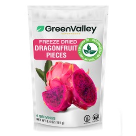 Green Valley Superfoods Freeze-Dried Pitaya Pieces - Vibrant Fuchsia Dragonfruit - Crunchy Healthy Fruit Snacks