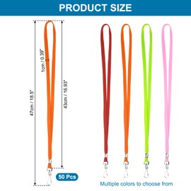 PATIKIL 47cm Lanyards Bulk, 50pcs Badge Lanyard for ID Badges Teacher Lanyards Durable Neck Lanyard with Clip for ID Card Badges Keys Name Tag Wallet Cruise Phone, Orange