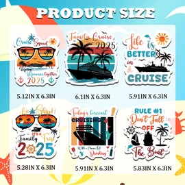 Large Cruise Door Decorations Magnetic - 6Pcs 2025 Reusable Magnetic Cruise Ship Door Magnets for Cabin, Refrigerator, Fridge, Yacht, Carnival Party Decor (Retro Style)