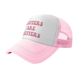 Generic Spitters are Quitters Trucker Hats for Women Pink Men Retro Dad Pink Hats for Men